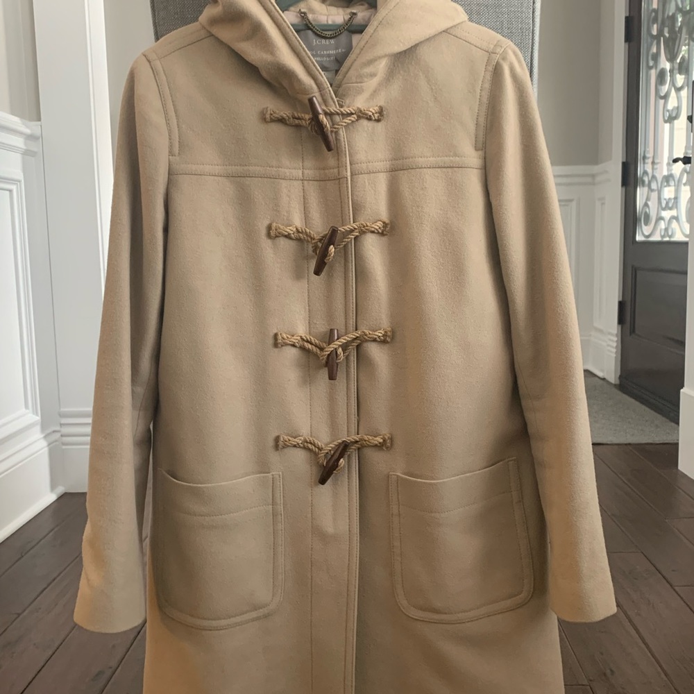 Camel J. Crew Wool & Cashmere Toggle Coat, Size 8